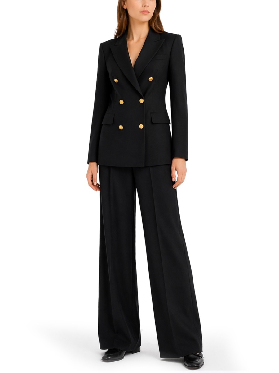 Tagliatore Virgin Wool Silk Double Suit Zwart