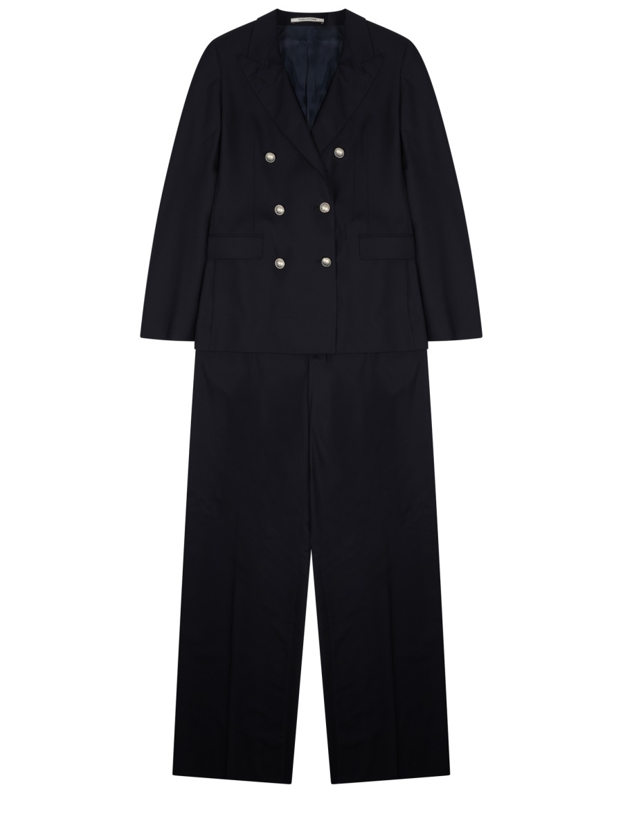 Tagliatore Virgin Wool Silk Double Suit Zwart