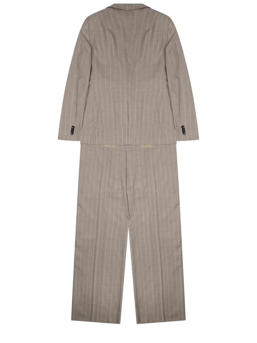 Tagliatore Wool Silk Blend Pinstripe Suit Grijs