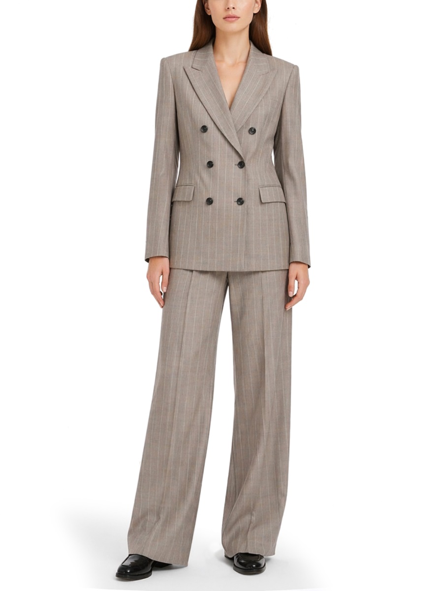 Tagliatore Wool Silk Blend Pinstripe Suit Grijs