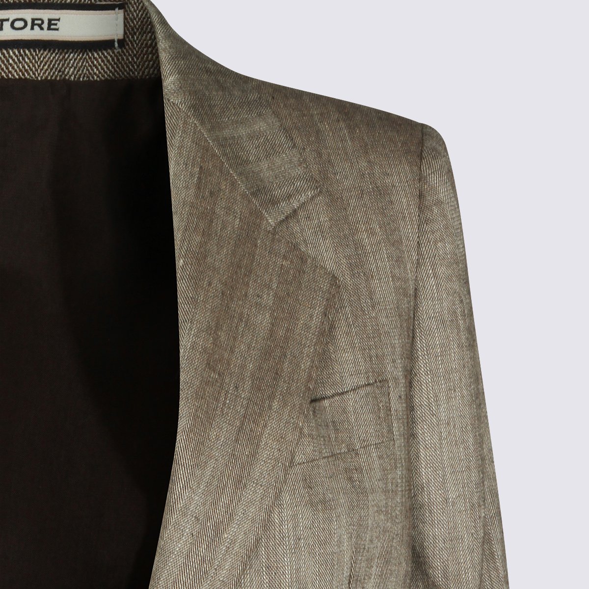 Tagliatore Tailored Herringbone Blazer And Trousers Set Grijs
