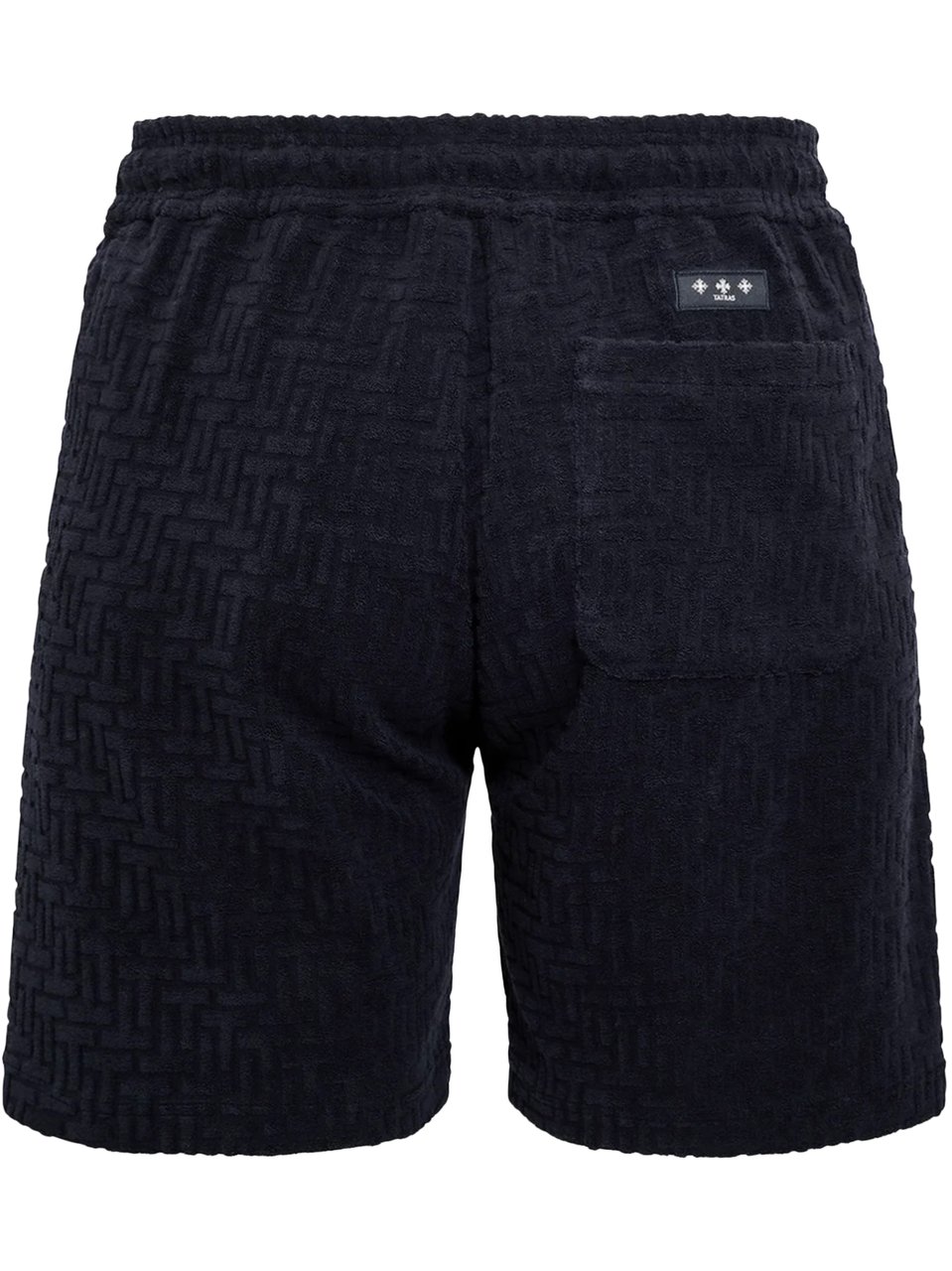 Tatras Black Textured Shorts with Adjustable Drawstring Zwart