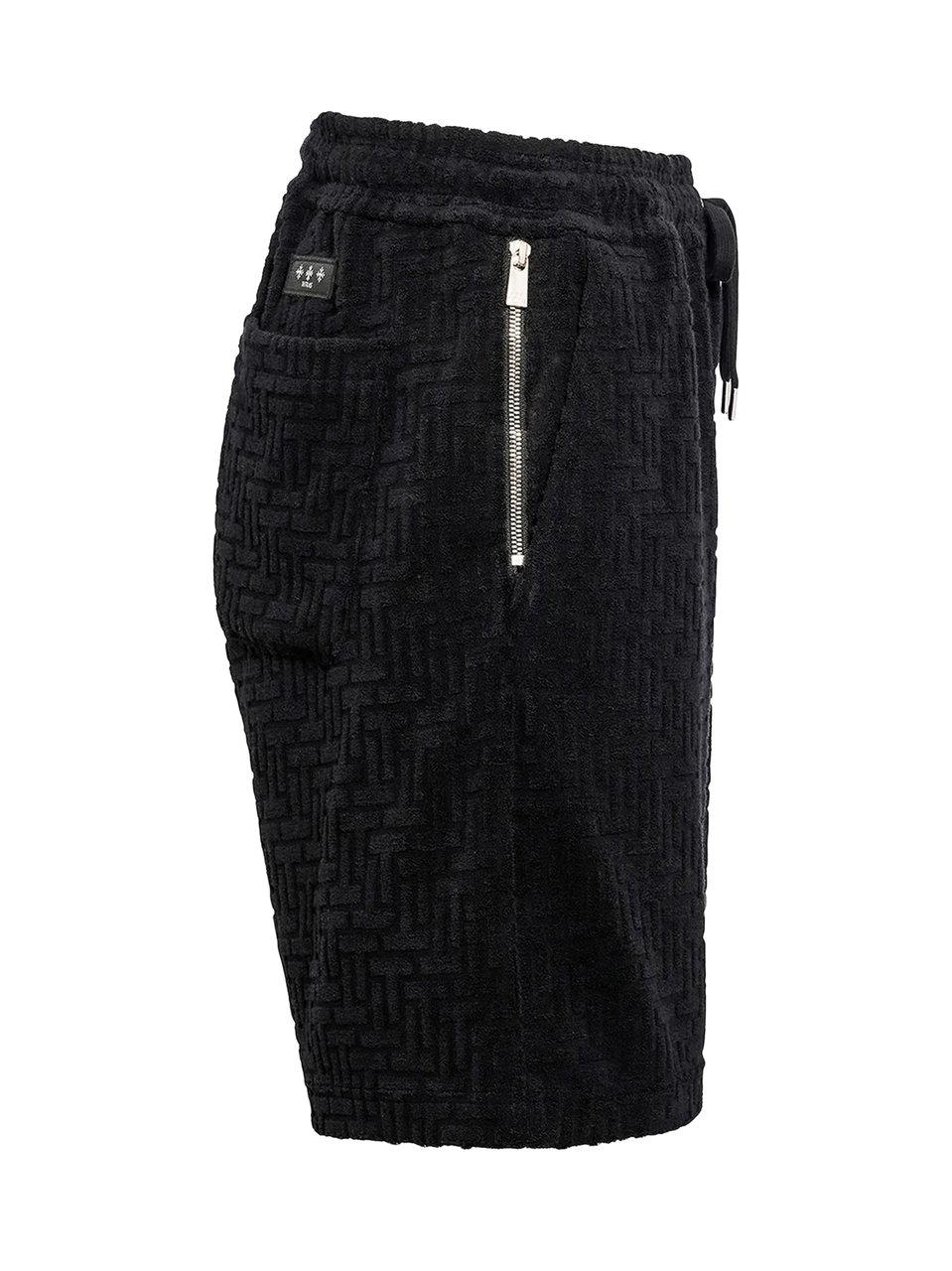 Tatras Black Textured Shorts with Adjustable Drawstring Zwart