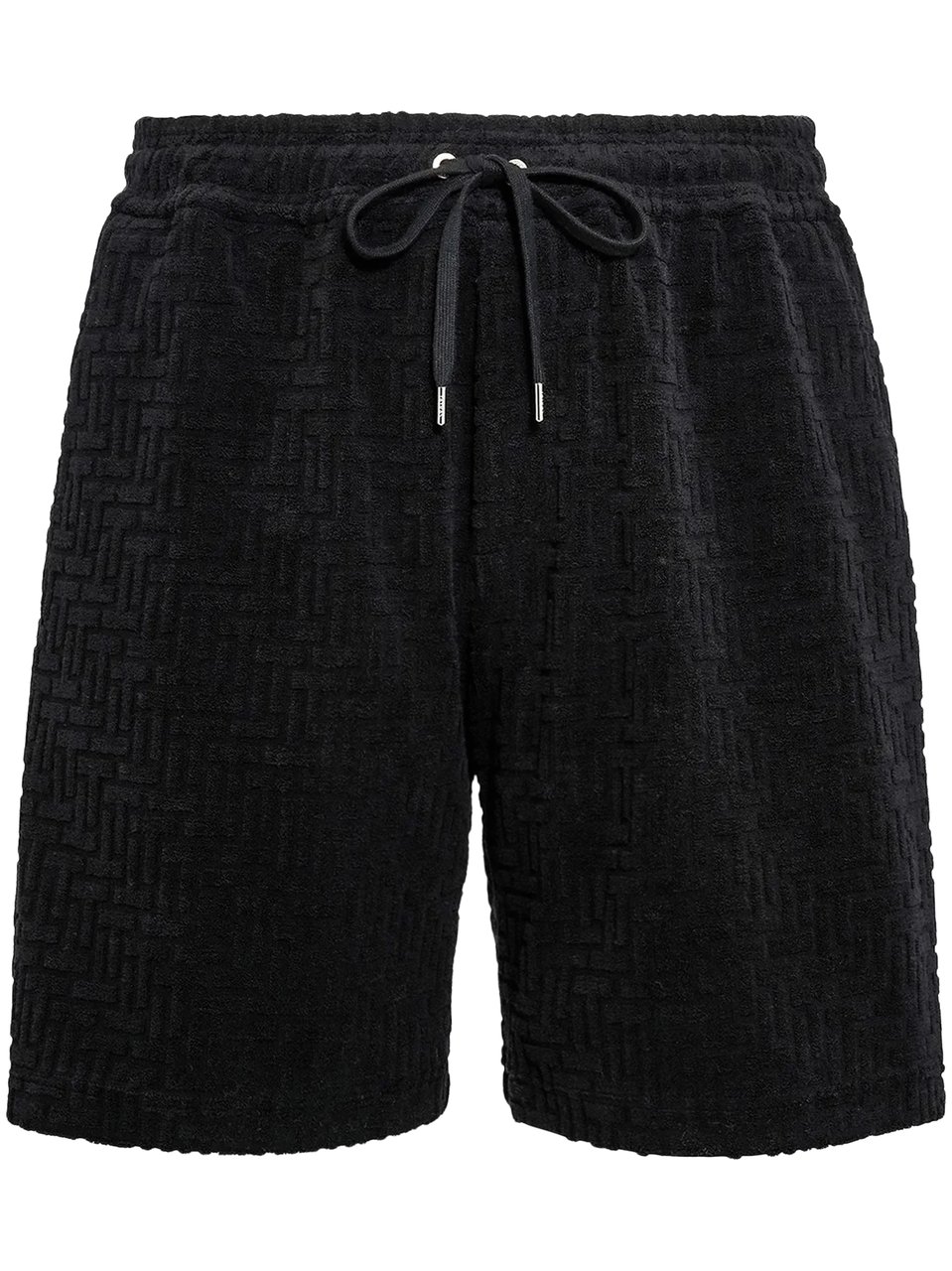 Tatras Black Textured Shorts with Adjustable Drawstring Zwart