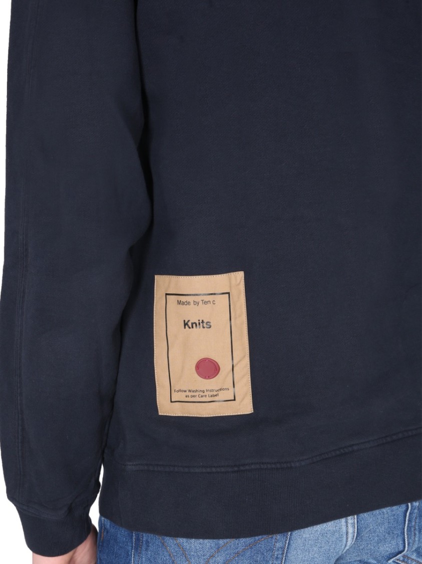 Ten C Relaxed Fit Crewneck Sweatshirt Zwart