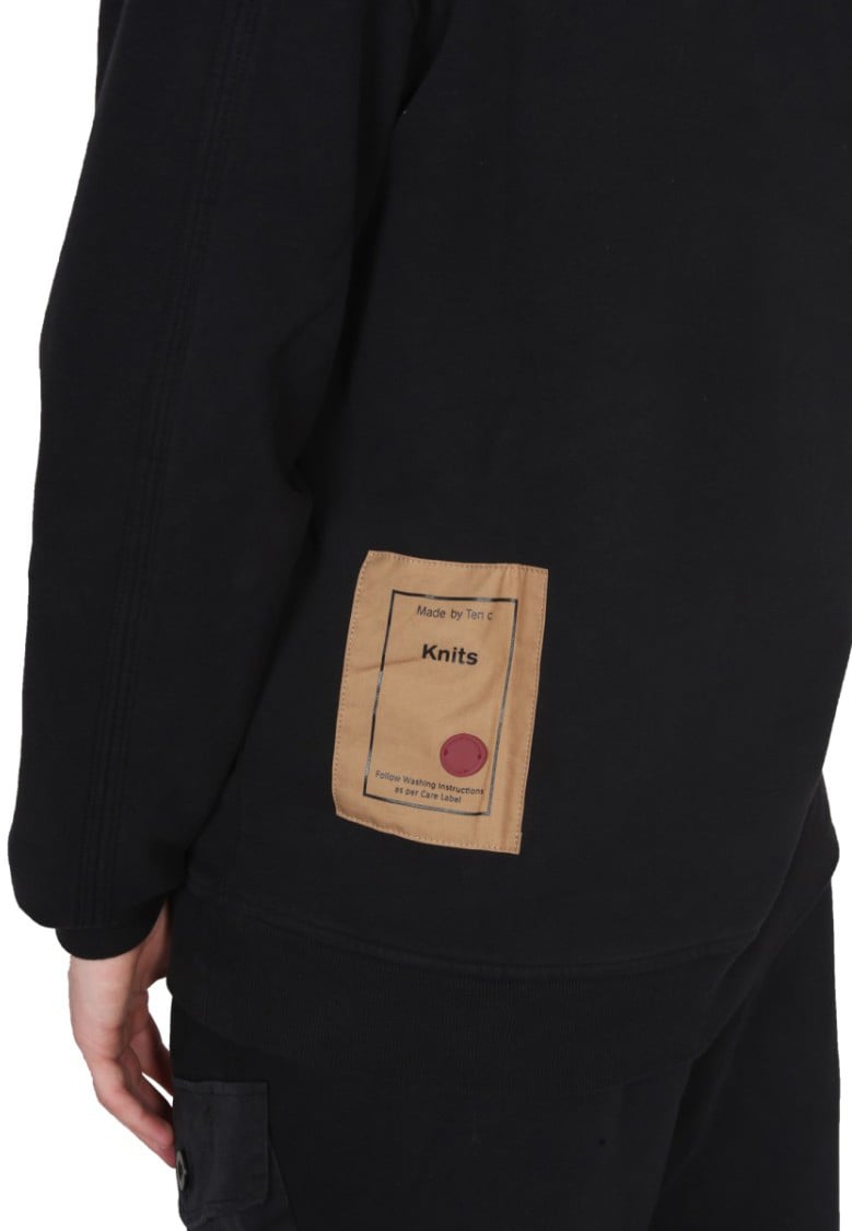 Ten C Relaxed Fit Crewneck Sweatshirt Zwart