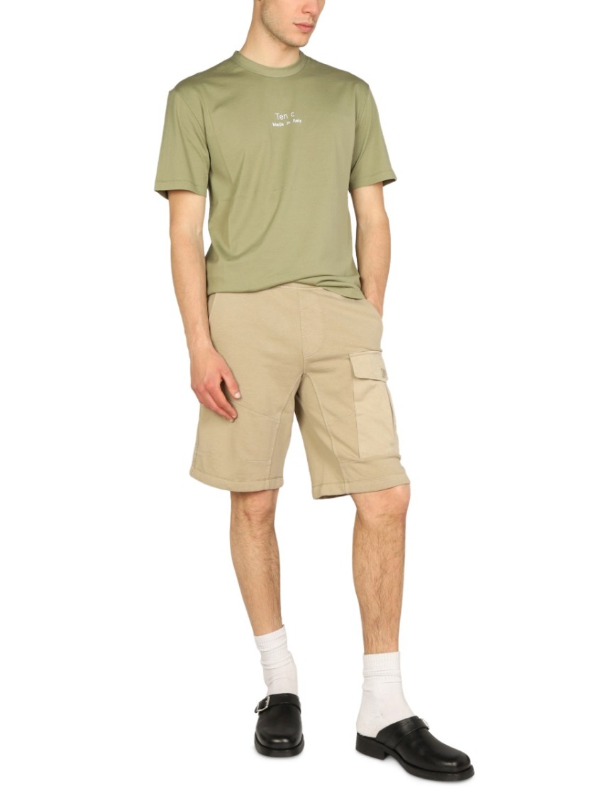 Ten C Bermuda Shorts With Elastic Waistband Neutraal