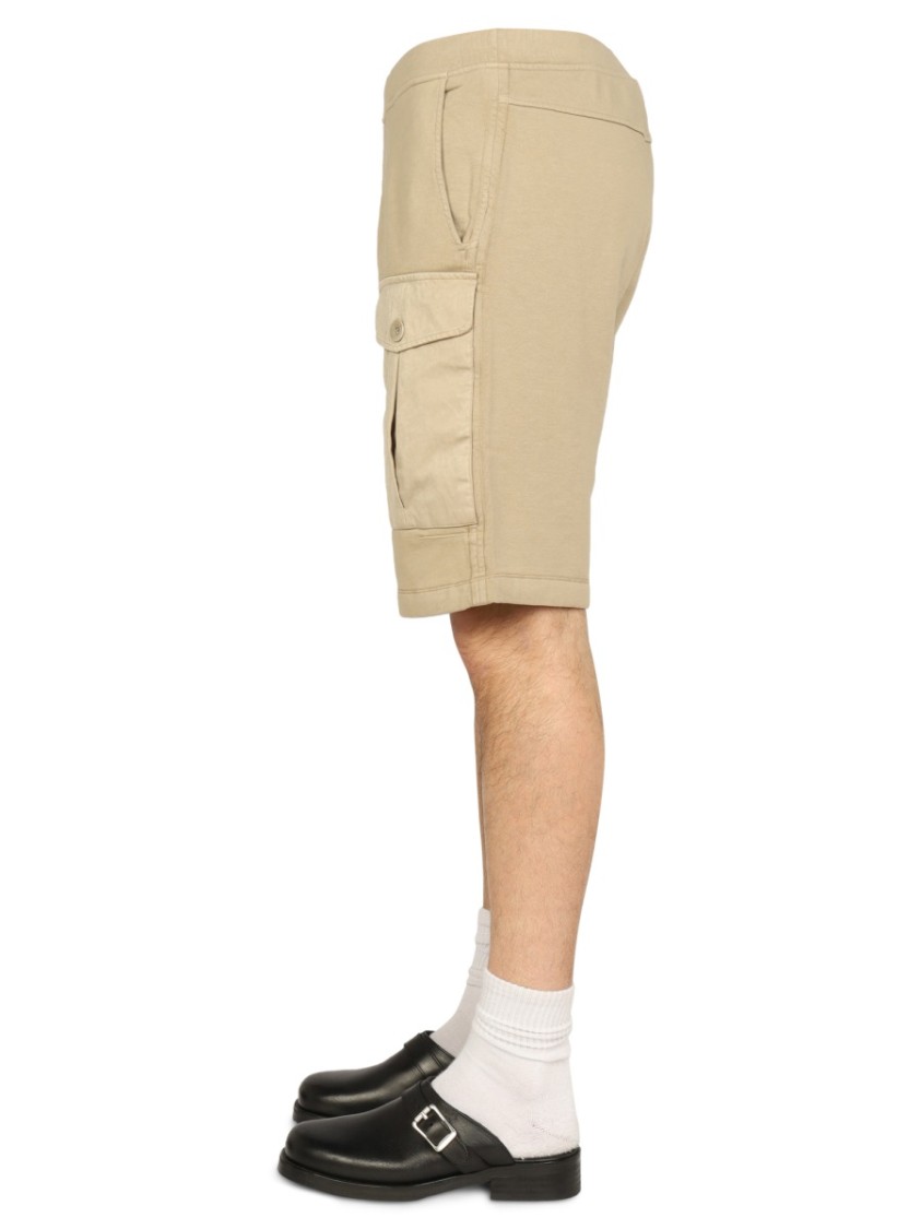 Ten C Bermuda Shorts With Elastic Waistband Neutraal