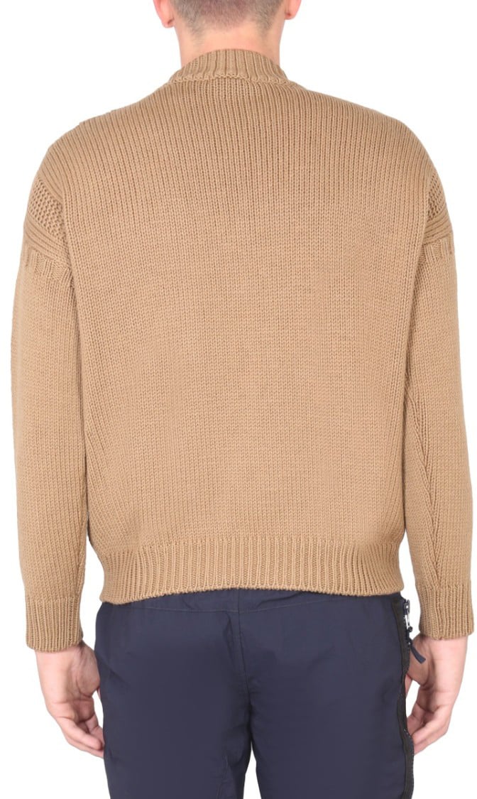 Ten C Textured Knit Turtleneck Shirt Neutraal
