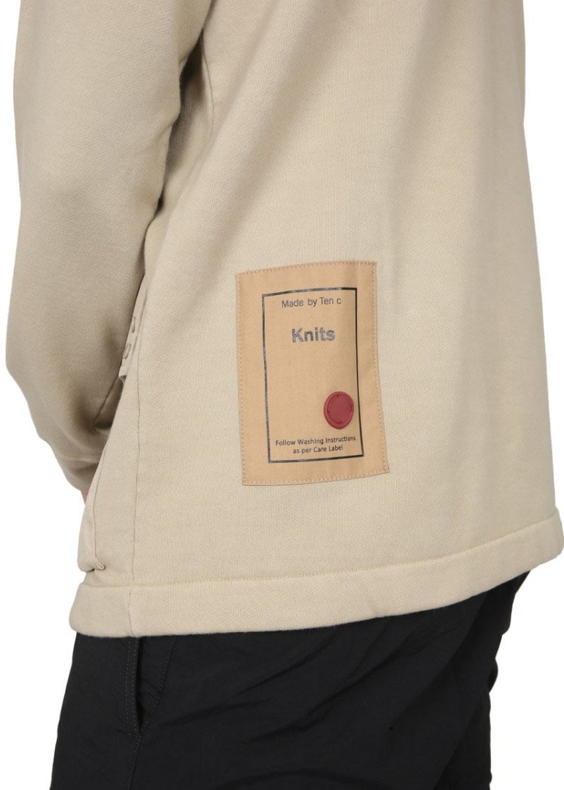 Ten C Relaxed Fit Cotton Sweatshirt Neutraal