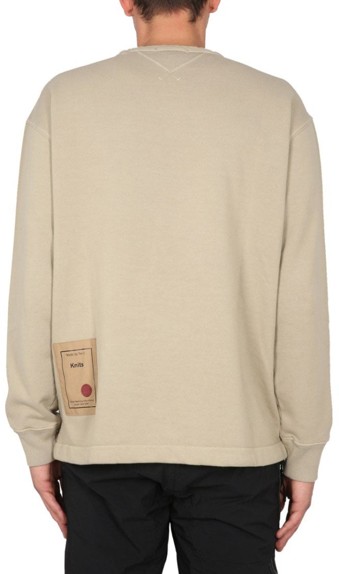 Ten C Relaxed Fit Cotton Sweatshirt Neutraal