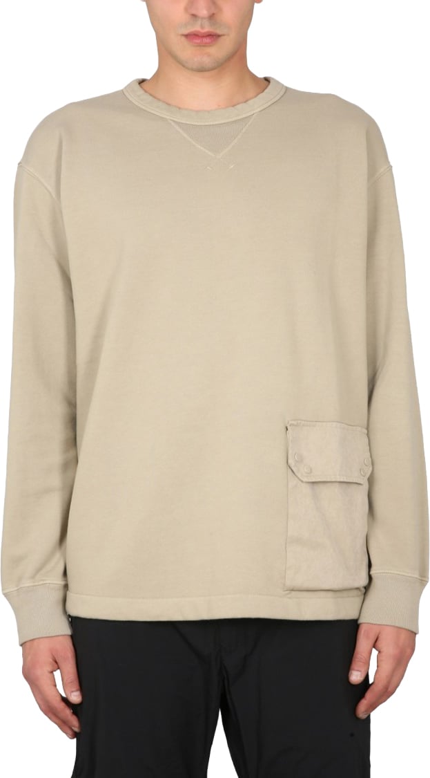 Ten C Relaxed Fit Cotton Sweatshirt Neutraal