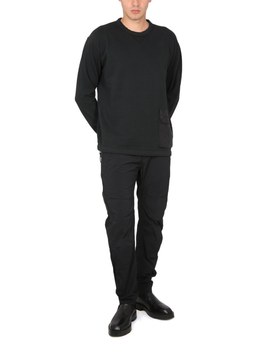 Ten C Relaxed Fit Black Cotton Sweatshirt Zwart