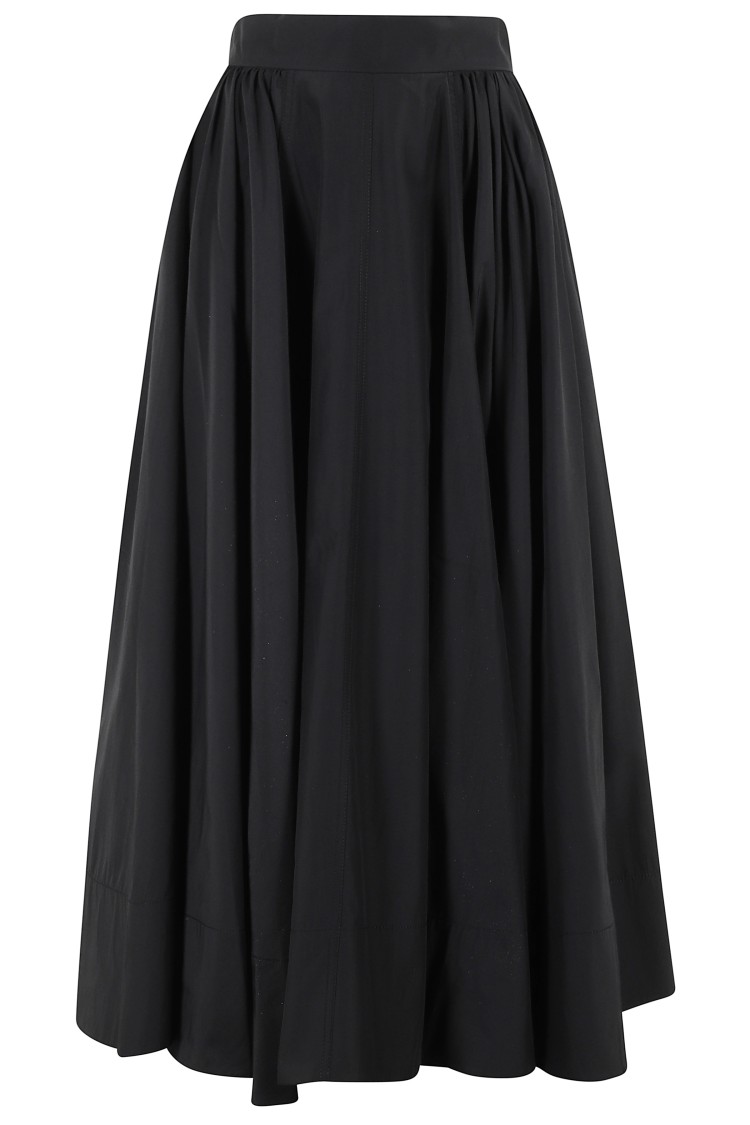 The Andamane Tiered Maxi Skirt In Lightweight Cotton Taffeta Zwart