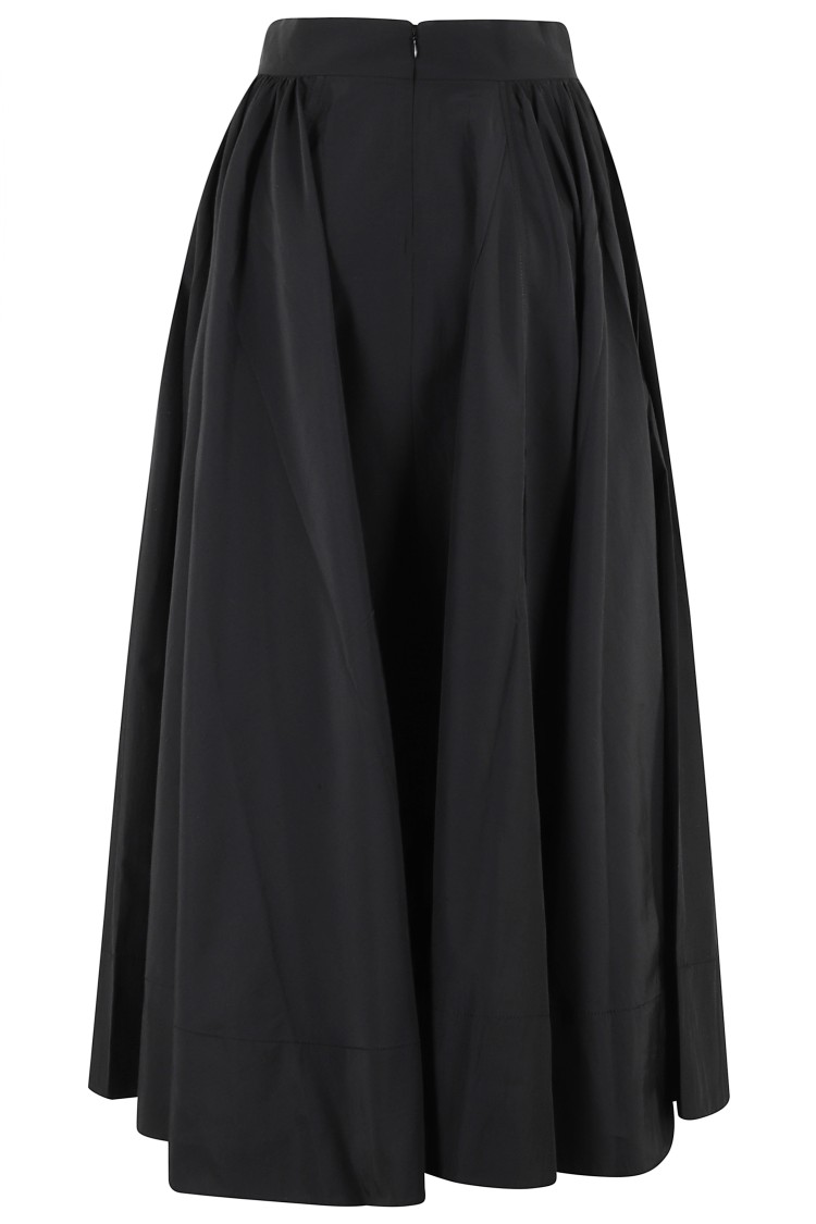 The Andamane Tiered Maxi Skirt In Lightweight Cotton Taffeta Zwart