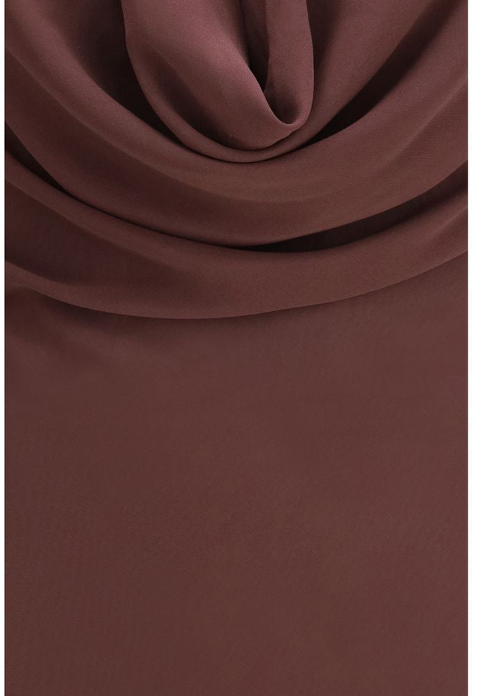 The Andamane Brown Silk Long Dress Bruin
