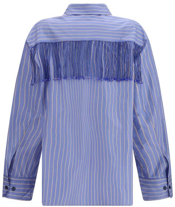 The Andamane Blue Cotton Dress Shirt Blauw