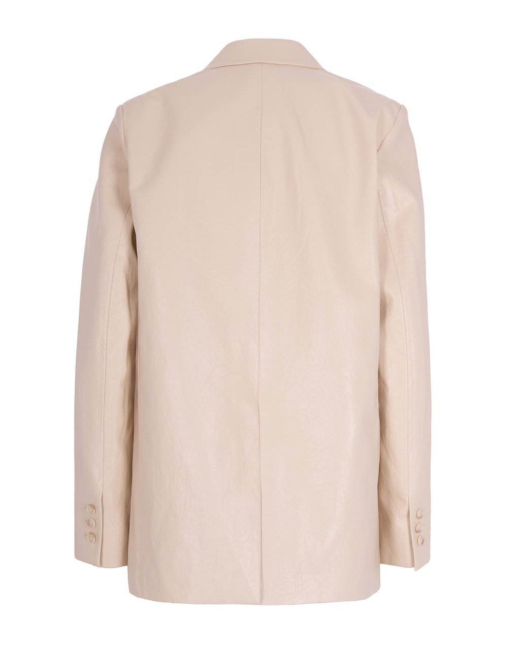 The Andamane Tailored Oatmeal Vegan Leather Blazer Neutraal