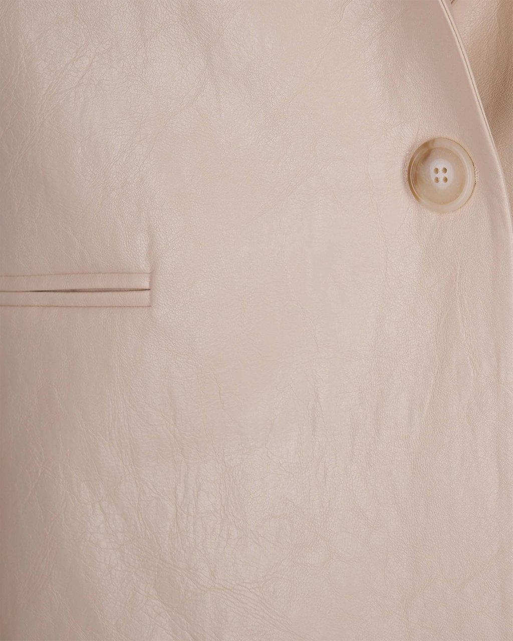 The Andamane Tailored Oatmeal Vegan Leather Blazer Neutraal