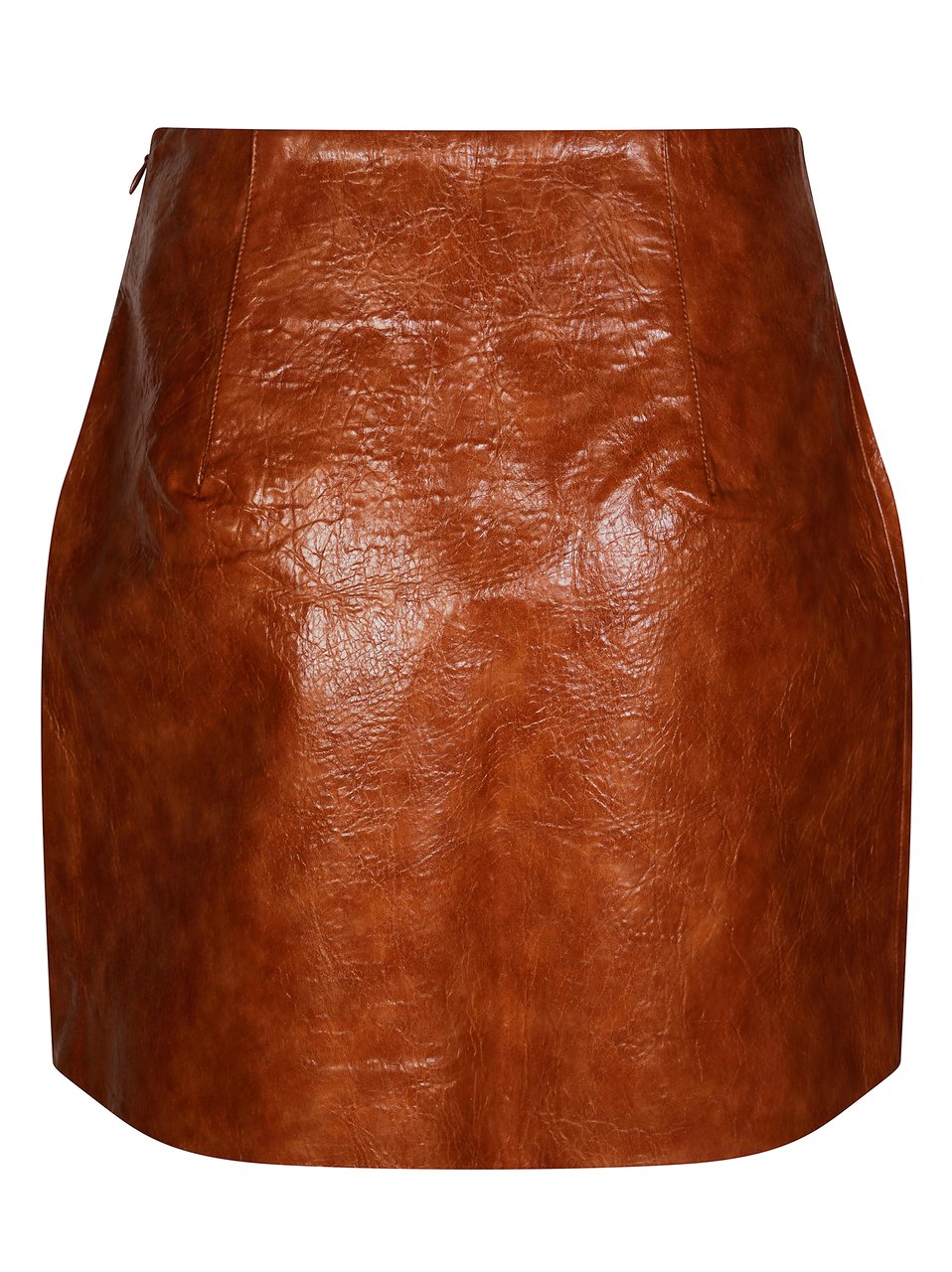 The Andamane Textured Leather-Like Mini Skirt Bruin