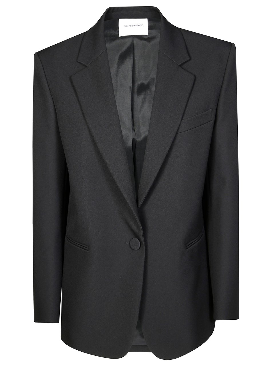 The Andamane Sophisticated Crepe Blazer with Classic Lapel Zwart