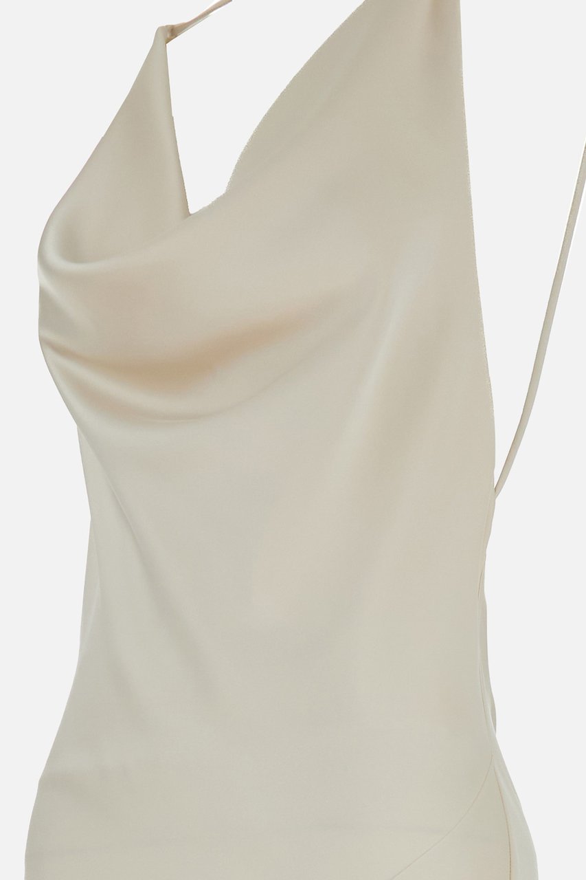 The Andamane Cream Vera Satin Maxi Dress Neutraal