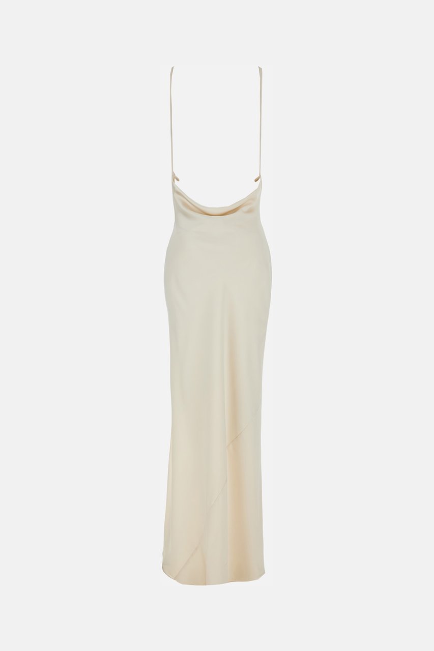 The Andamane Cream Vera Satin Maxi Dress Neutraal