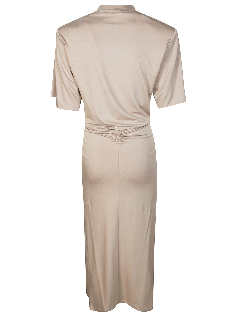 The Andamane High Neck Fitted Center Center Dress Neutraal