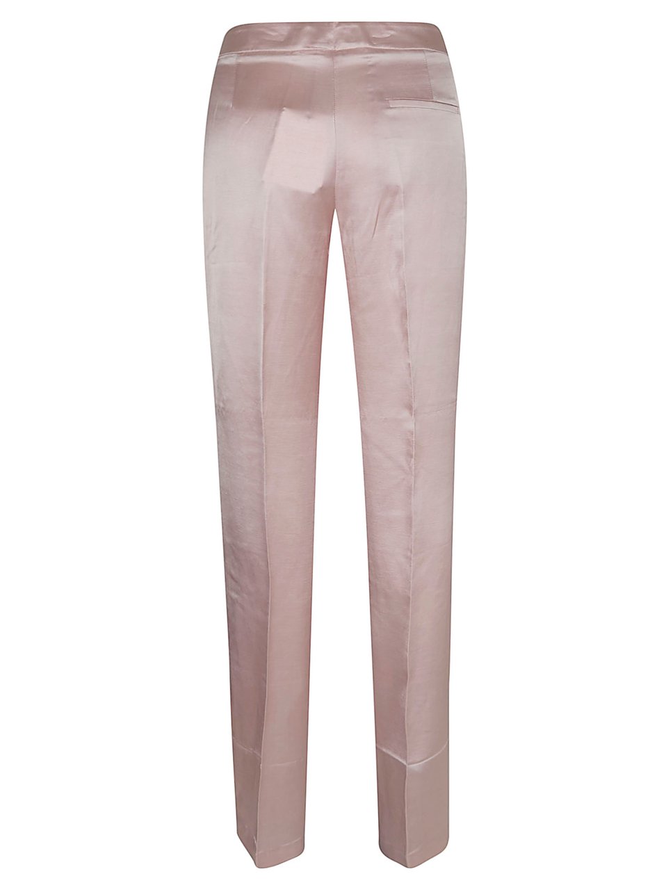 The Andamane Structured Satin Trousers with Tailored Fit and Pressed Creases Neutraal