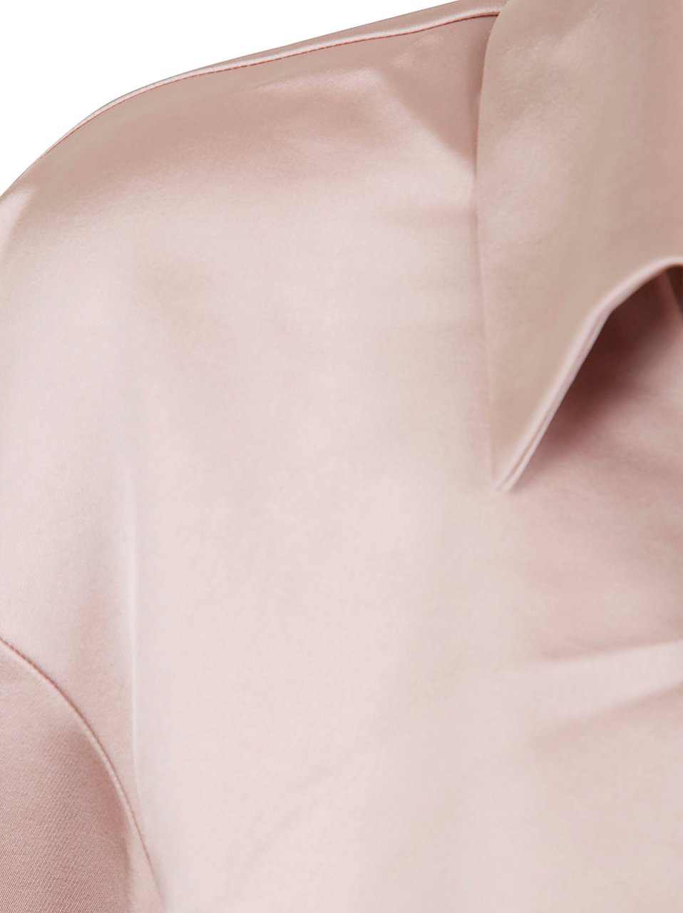 The Andamane Deep V-Neck Satin Blouse with Extended Cuffs Neutraal