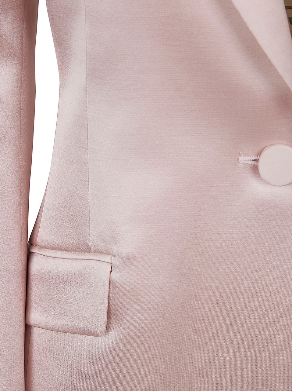 The Andamane Fitted Satin Blazer with Peak Lapels and Padded Shoulders Wit