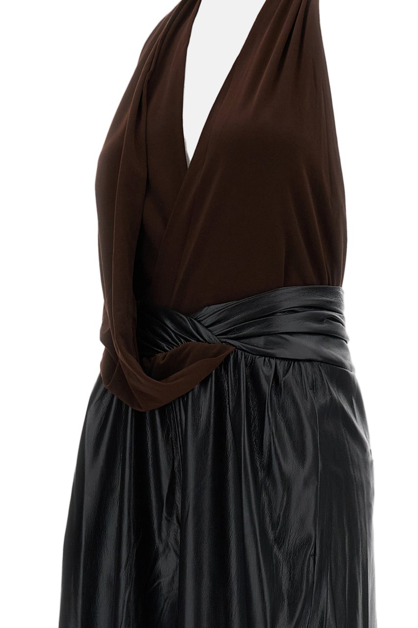 The Andamane Black Atral Draped Jersey Jumpsuit Bruin