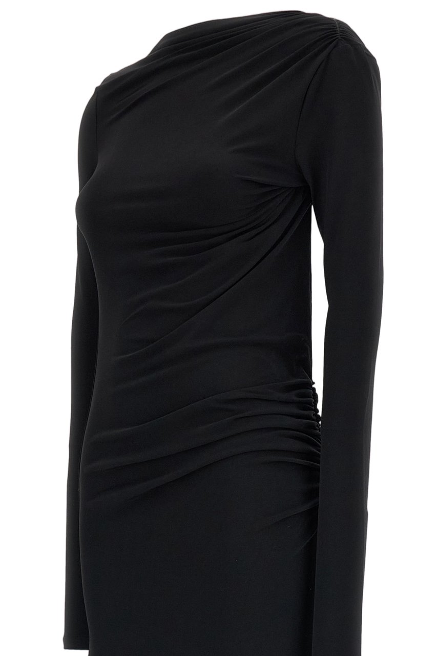 The Andamane Black Sophie Draped Maxi Dress Zwart