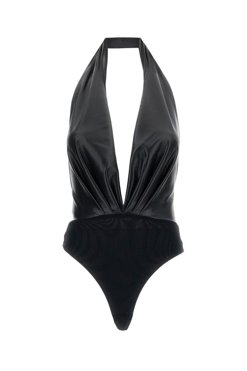The Andamane Black Zendaya Stretch Jersey Bodysuit Zwart