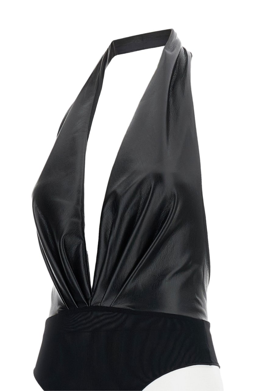 The Andamane Black Zendaya Stretch Jersey Bodysuit Zwart