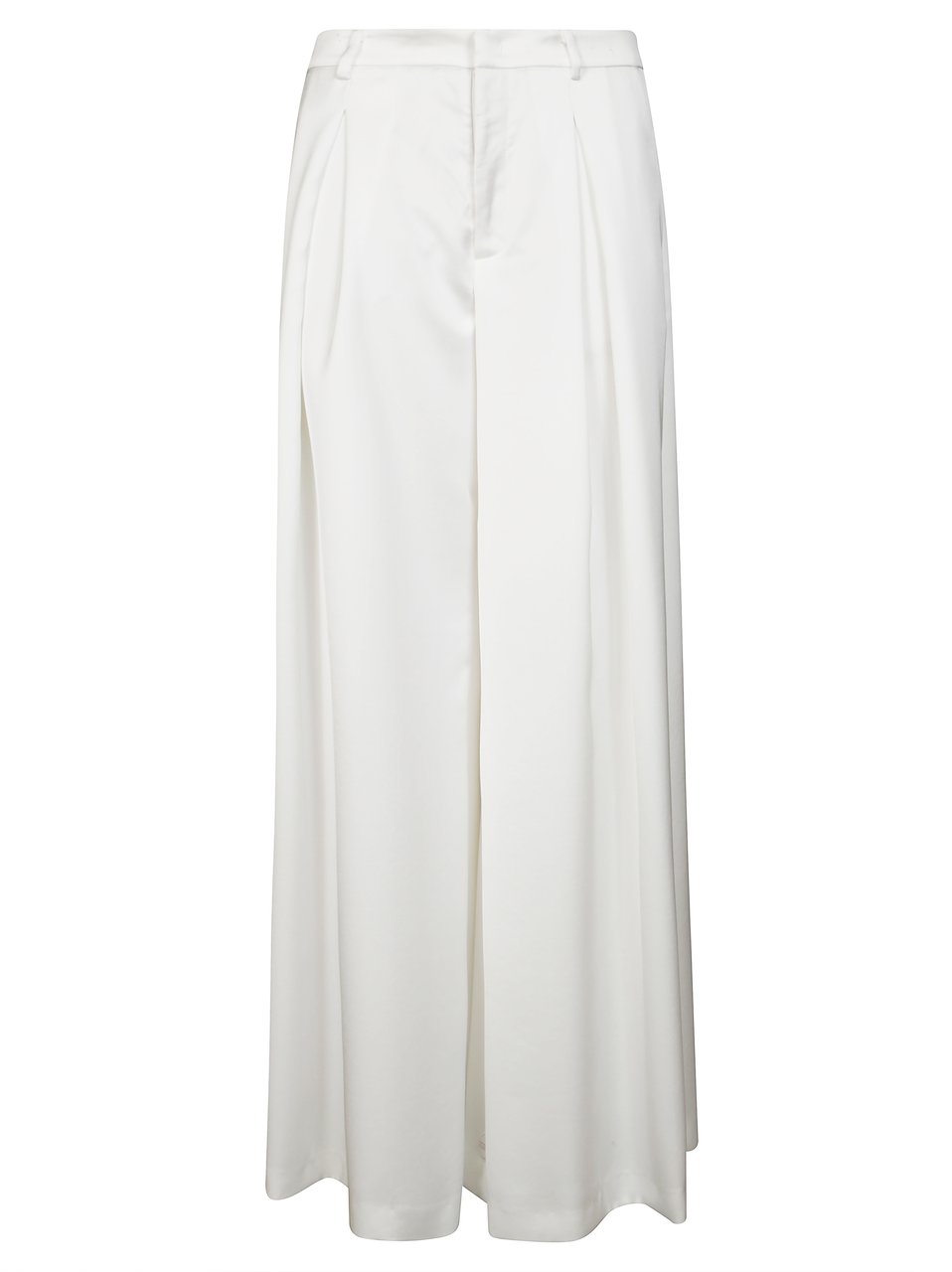 The Andamane White Wide-Leg Trousers with High Waist Wit