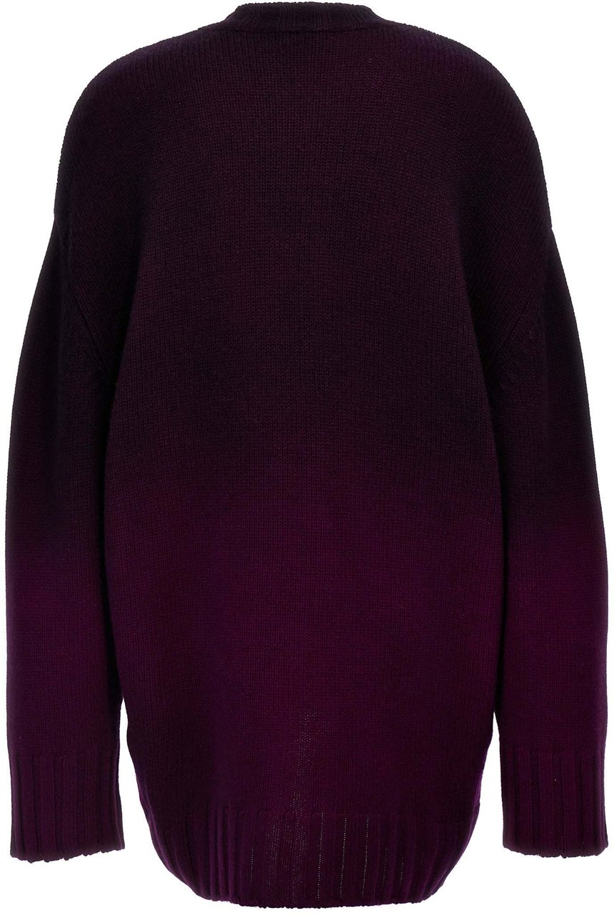 The Attico Purple Wool Short Dress Paars