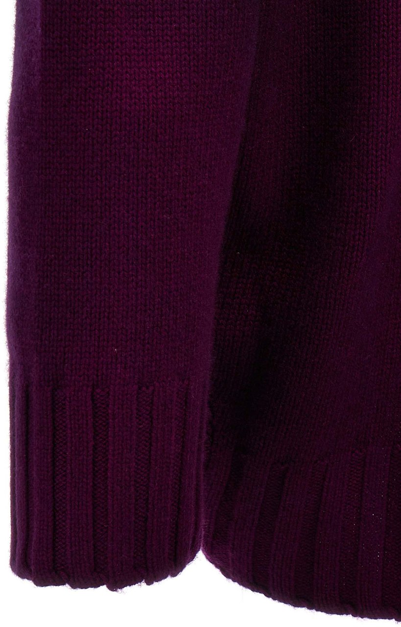 The Attico Purple Wool Short Dress Paars