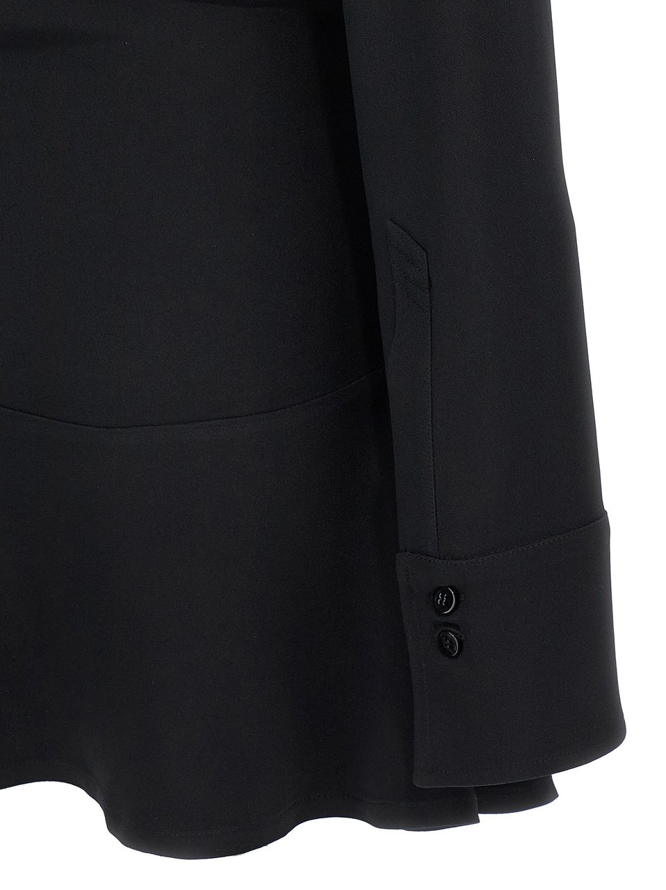 The Attico Black Marabou Short Dress Zwart