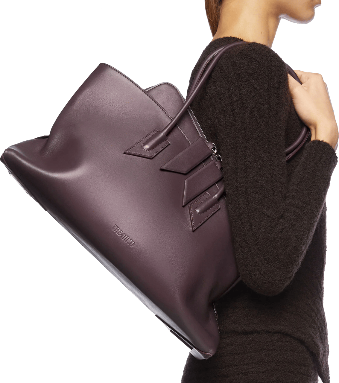 The Attico Passeggiata Medium Plum Rood