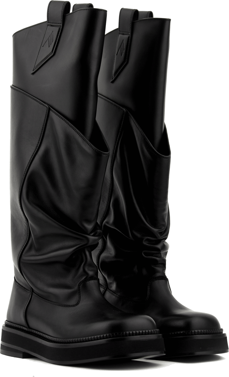 The Attico Le Passegiata Biker Boot Black Zwart