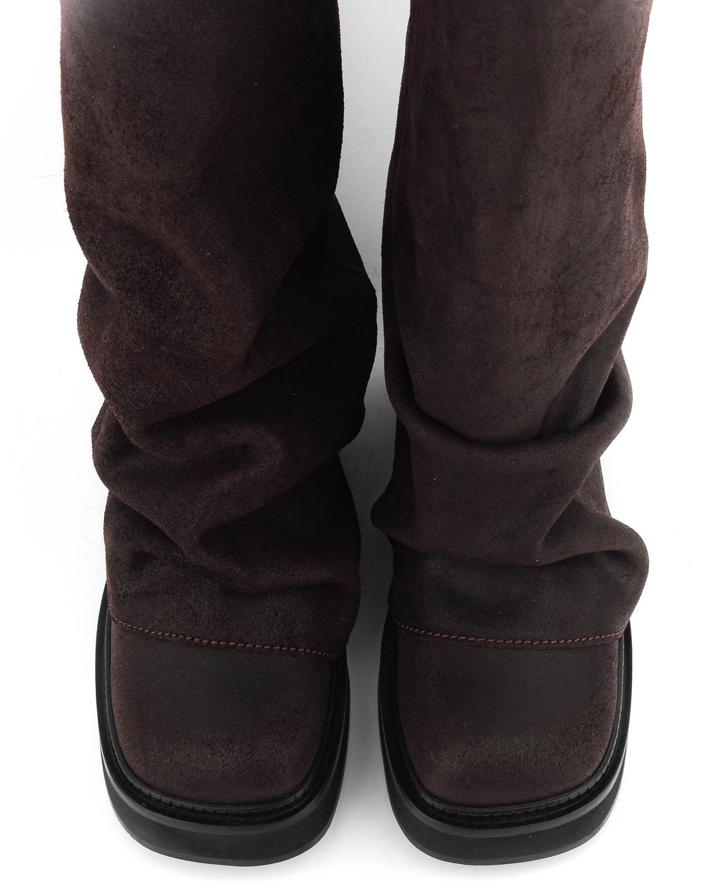 The Attico Robin Boots Dark Violet Suede Paars