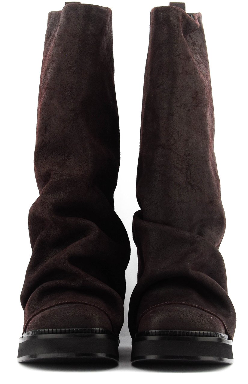 The Attico Robin Boots Dark Violet Suede Paars