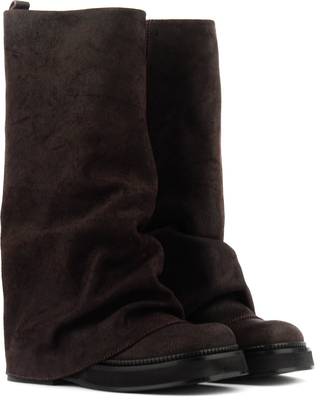 The Attico Robin Boots Dark Violet Suede Paars