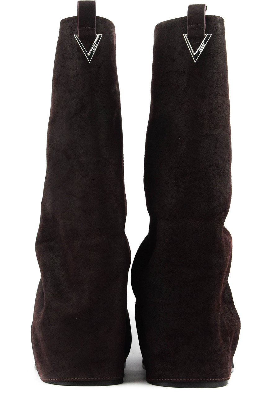 The Attico Robin Boots Dark Violet Suede Paars