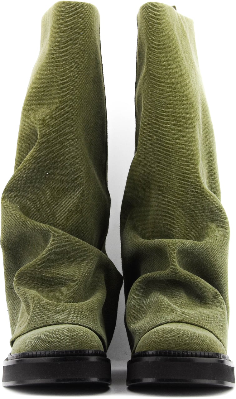 The Attico Robin Boots Green Canvas Groen