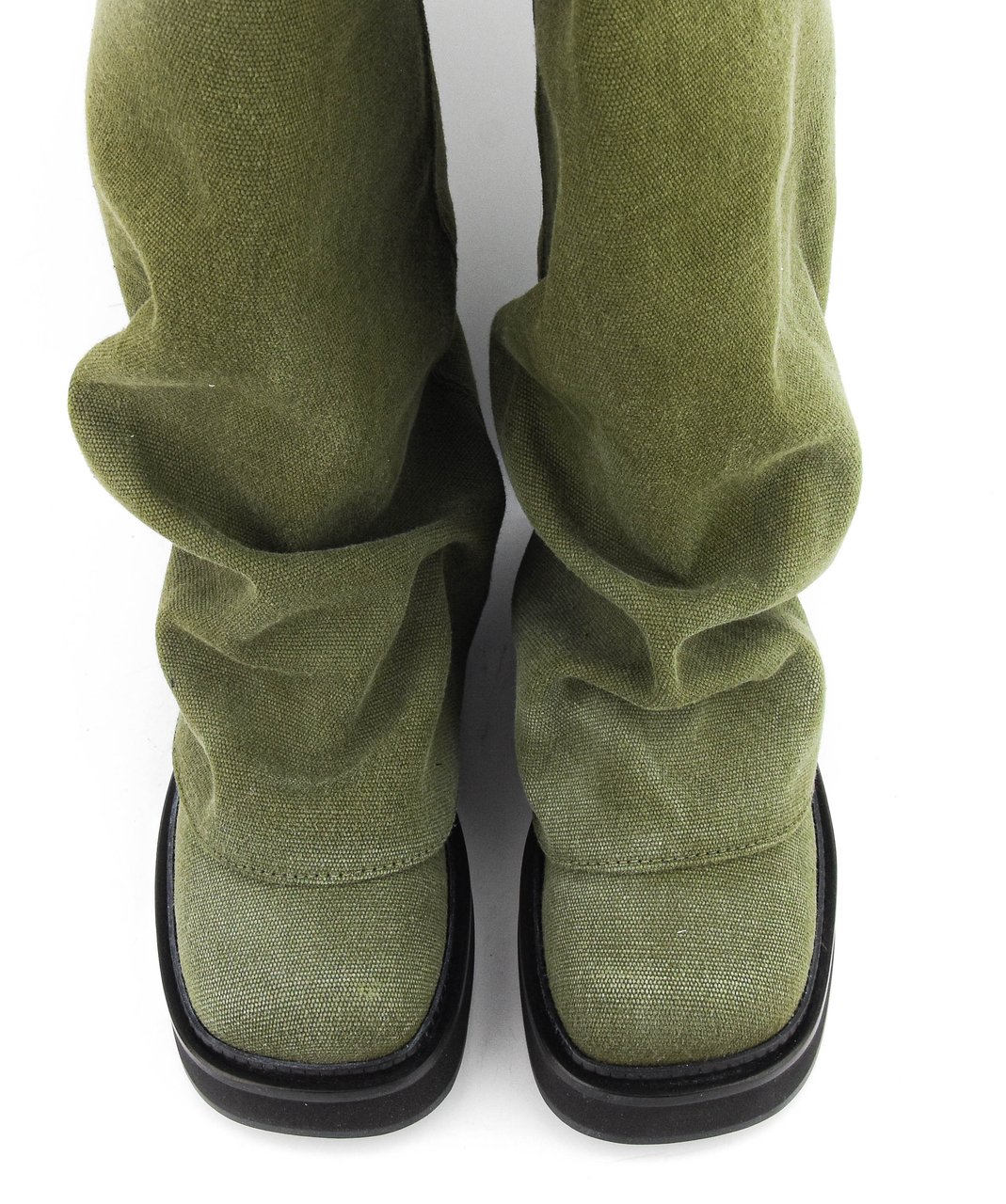 The Attico Robin Boots Green Canvas Groen