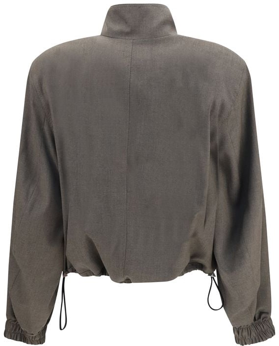The Attico Brown Wool Oves Aries Bomber Bruin