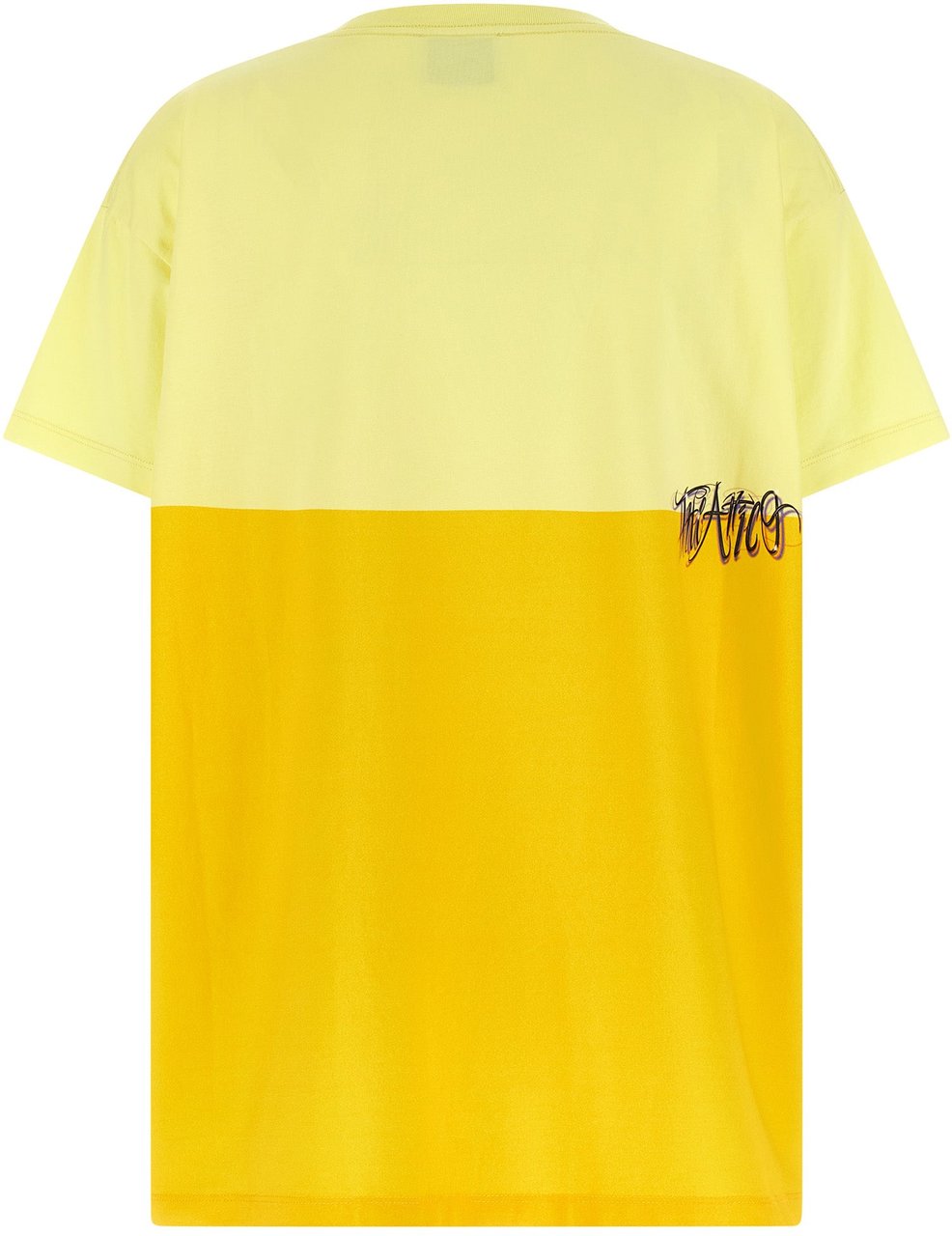 The Attico Bicolor Cotton T-Shirt Geel