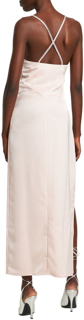 The Attico Long pink elegant dress with asymmetric hem Roze